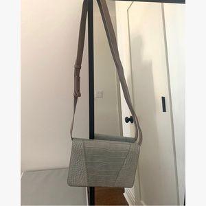 NWT Vince Gray Croc Crossbody Bag